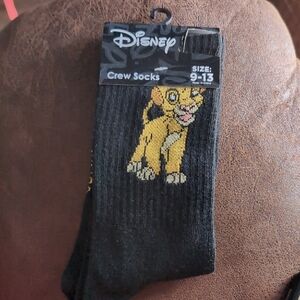 Disney Simba Black Crew Socks